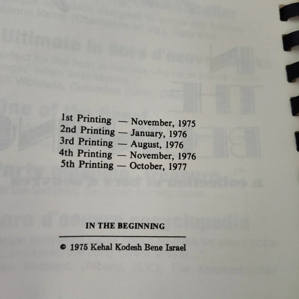 In the Beginning‎ Collection of Hors d'Oeuvres Cookbook 1977 Vtg Spiral Bound